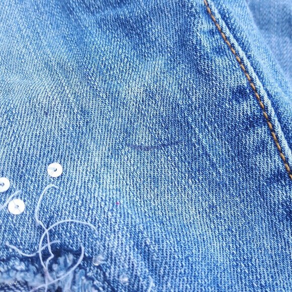 Girls Children's Place Jeans Silver Sequin Sparkle - Picture 7 of 9